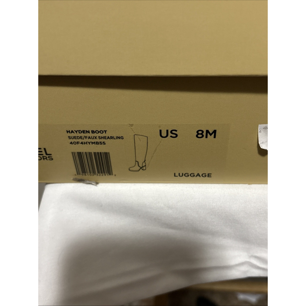 Michael Kors Hayden Luggage Suede Knee High Block Heel Boots US 8M NIB - Picture 4 of 4